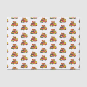 Papel De Seda Ilustração de desenho animado de caminhão com comi