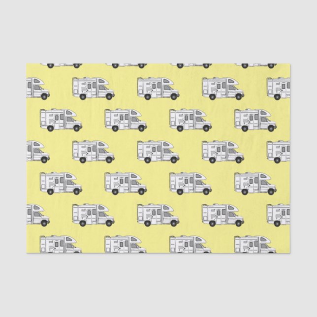 Papel De Seda Ilustração de desenho animado de Campervan (Frente )