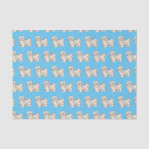 Papel De Seda Ilustração de desenho animado de cão Havanês