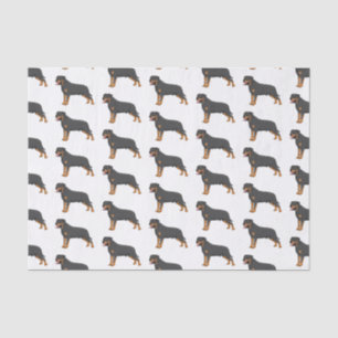 Papel De Seda Ilustração de desenho animado de cão rottweiler