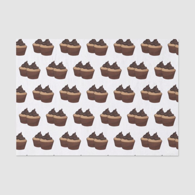 Papel De Seda ilustração de desenho animado de cupcake (Frente )