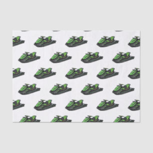 Papel De Seda Ilustração de desenho animado de esqui jet