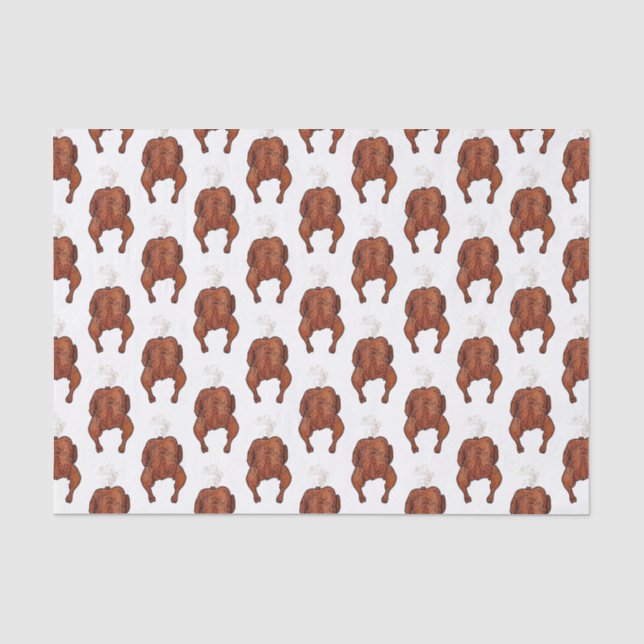 Papel De Seda Ilustração de desenho animado de frango assado (Frente )