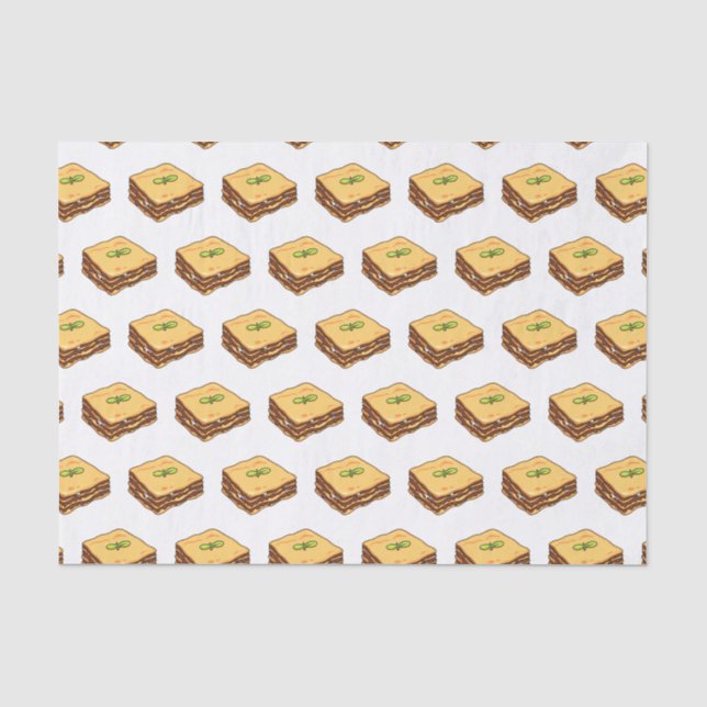 Papel De Seda Ilustração de desenho animado de Lasagna (Frente )