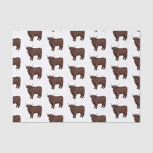 Papel De Seda Ilustração de desenho animado de vaca em terras al