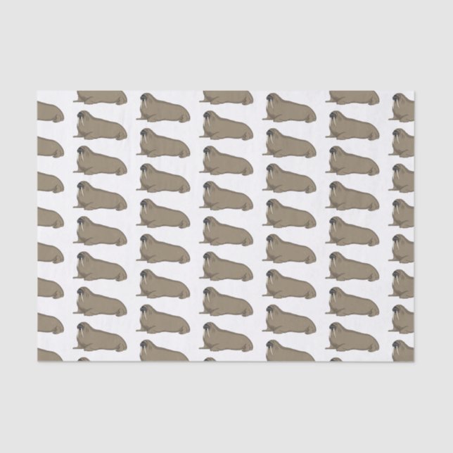 Papel De Seda Ilustração de desenho animado de Walrus (Frente )