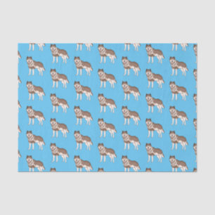 Papel De Seda Ilustração de desenho animado siberiano husky