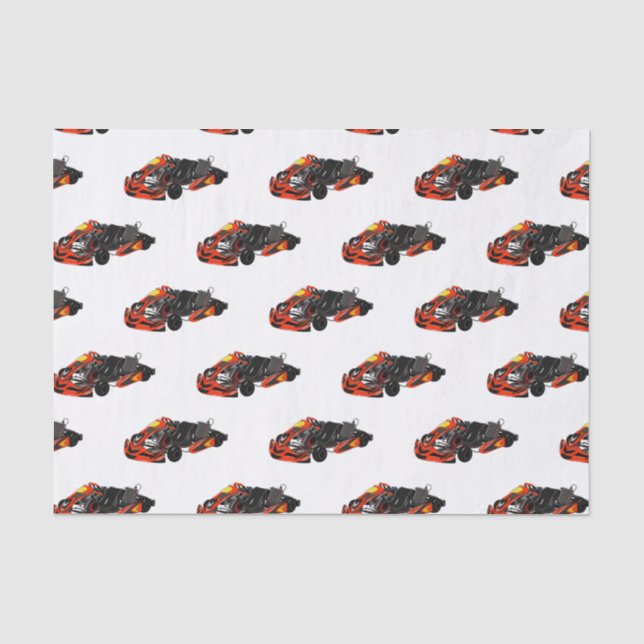 Papel De Seda Ilustração de desenho de corrida de Kart (Frente )