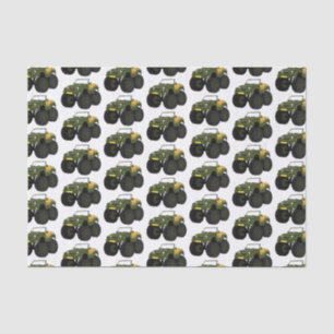 Papel De Seda Ilustração de desenho de um caminhão monstro verde
