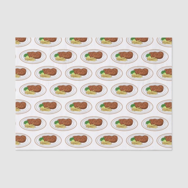 Papel De Seda Ilustração de desenho em bife (Frente )