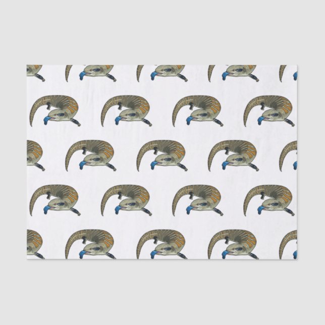 Papel De Seda Ilustração de desenho em tons azuis (Frente )