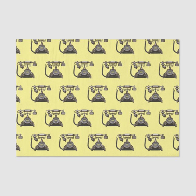 Papel De Seda Ilustração de desenho telefônico (Frente )