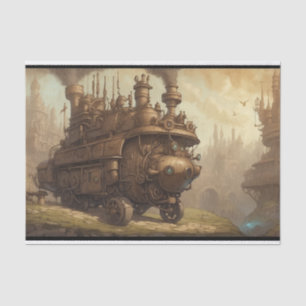Papel De Seda Ilustração de Fantasia de Motor Vintage Steampunk