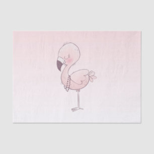 Papel De Seda Ilustração de Flamingo Cor-de-Rosa
