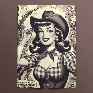 Papel De Seda Ilustração de Garota do País Retroativo
