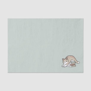 Papel De Seda Ilustração de Gato do Livro ao Longo - Enrolada e
