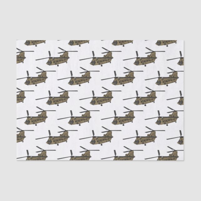 Papel De Seda Ilustração de helicóptero militar Chinook (Frente )