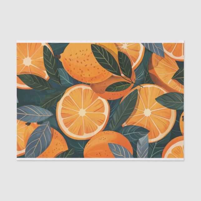 Papel De Seda Ilustração de Laranjas em Fatias - Decoupage de Fr (Frente )