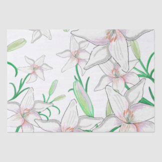 Papel De Seda Ilustração de Lily Branca