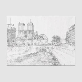 Papel De Seda Ilustração de Notre Dame de Paris