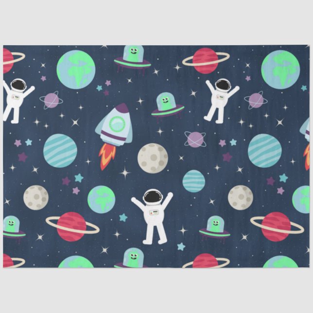 Papel De Seda Ilustração de padrão de espaço (Frente )