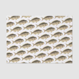 Papel De Seda Ilustração de Padrão de Peixe Sepia
