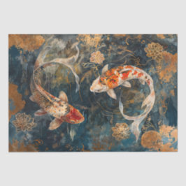 Papel De Seda Ilustração de Peixe de Koi Watercolor