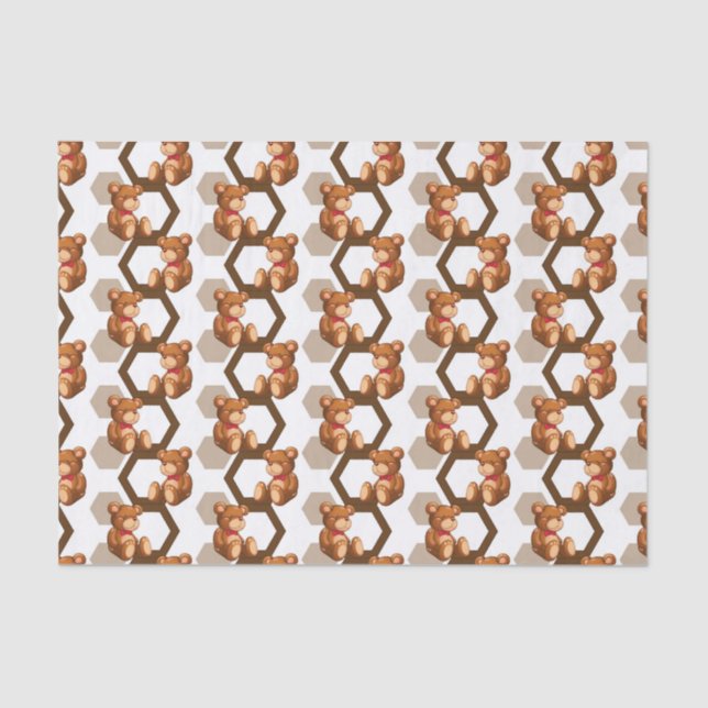 Papel De Seda ilustração de uma disposição de urso de ursinho no (Frente )