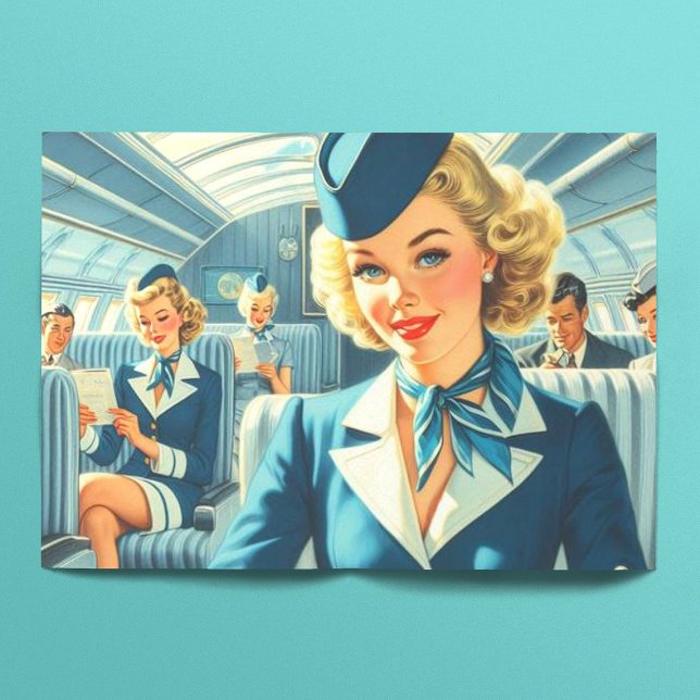 Papel De Seda Ilustração de Vintage Stewardess (Criador carregado)