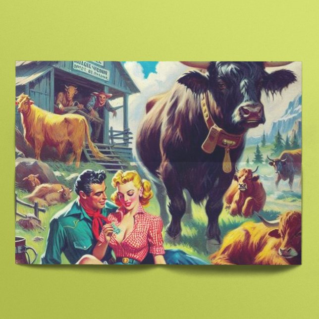 Papel De Seda Ilustração do Casal do País Retroativo (Criador carregado)