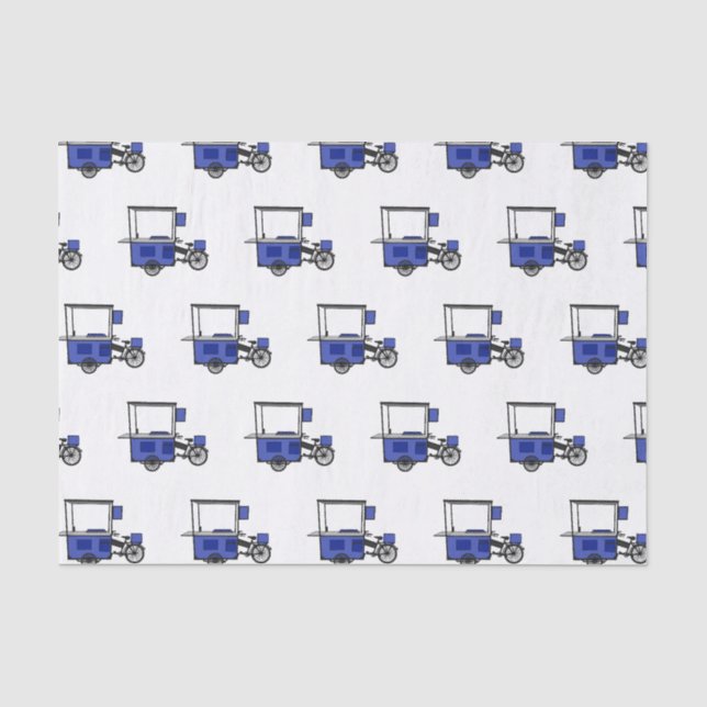 Papel De Seda ilustração do desenho do carrinho de comida (Frente )