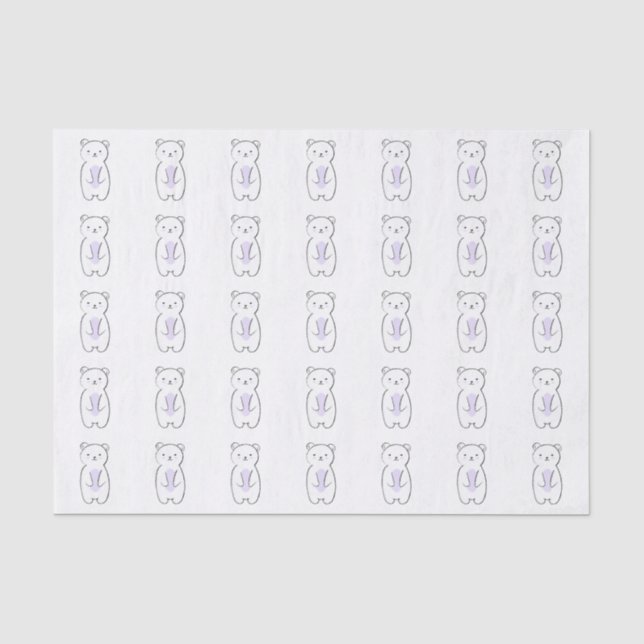 Papel De Seda Ilustração do Urso Polar Bonito (Frente )