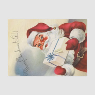 Papel De Seda Ilustração do vintage de Papai Noel