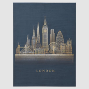 Papel De Seda Ilustração Elegante da Silhueta da Cidade de Londr