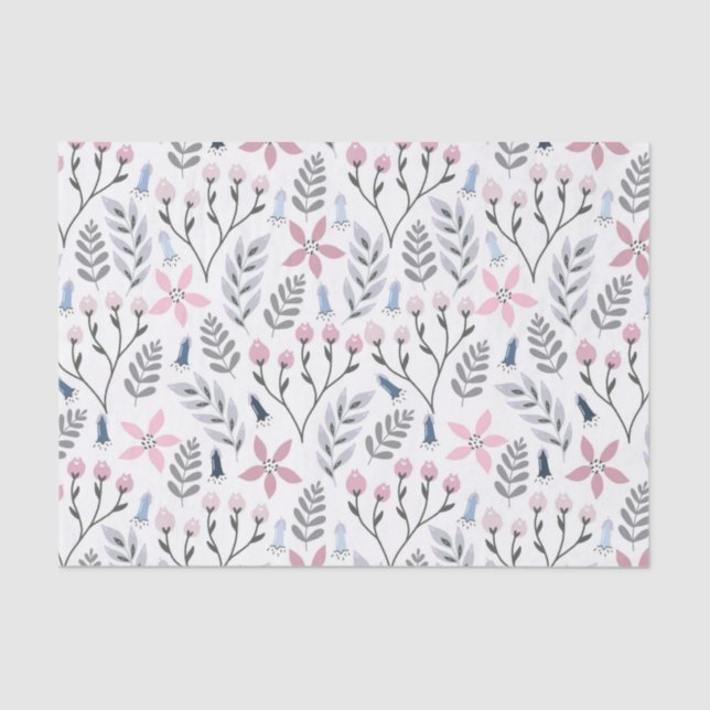Papel De Seda Ilustração floral caindo (Frente )