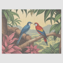 Ilustração Ousada de Aves Tropicais