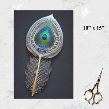 Ilustração pequena da pena de pavão abstrato Doura