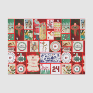 Papel De Seda Ilustração Quadrada do Bloco de Natal Adventício A