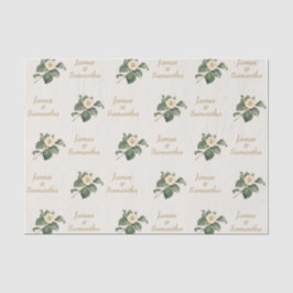 Papel De Seda Ilustração Simples do Floral Branco | Presente de 