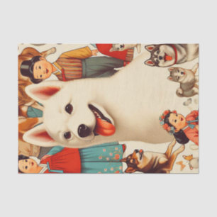 Papel De Seda Ilustração Vintage Coreano Jindo