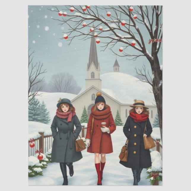 Papel De Seda Ilustrações Vintage (Frente )