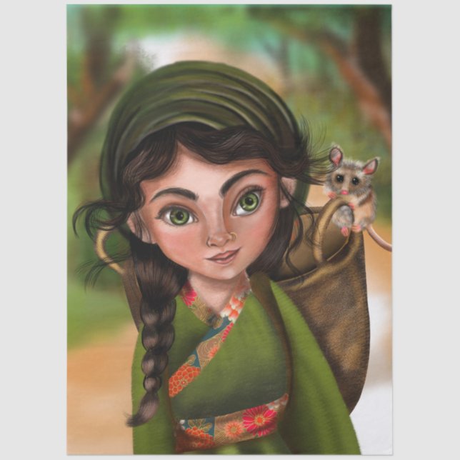 Papel de seda ilustrado profesional (Frente )