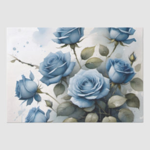 Papel De Seda Imagem bonito de Rosas azuis com aquarela