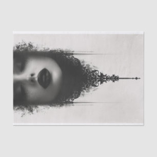 Papel De Seda Imagem central gótica com rosto de mulher