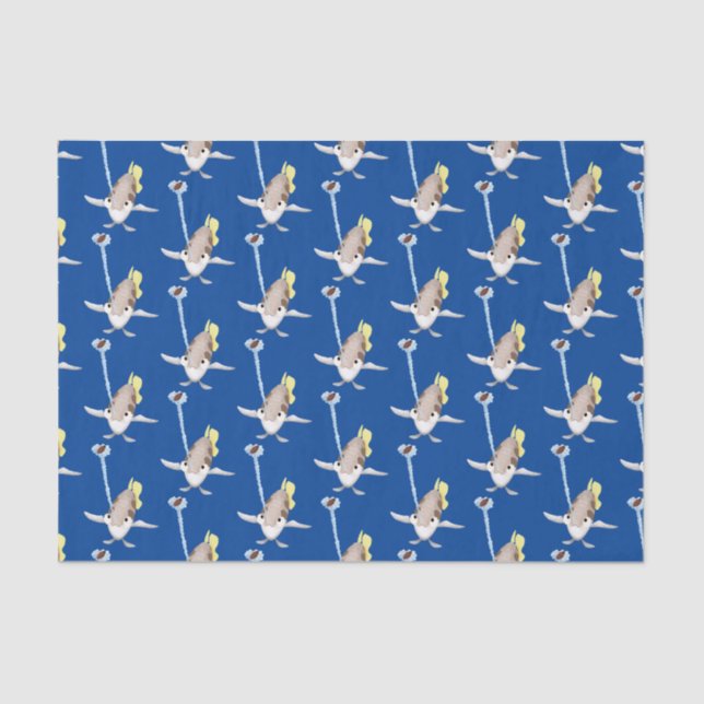 Papel De Seda Imagem de desenho animado de Arquerfish em Cute (Frente )