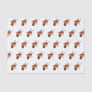 Papel De Seda Imagem de desenho animado de carrinho de mão laran