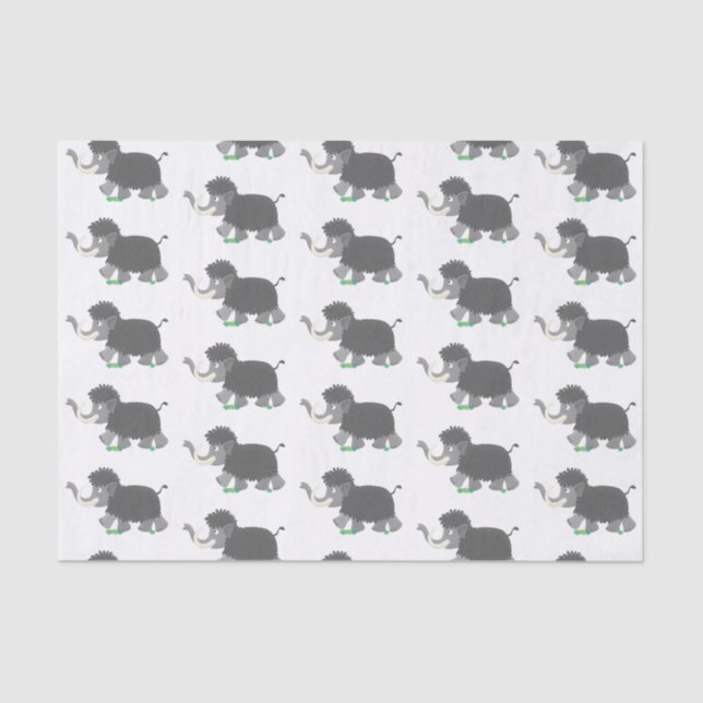 Papel De Seda Imagem de desenho animado de mamute boazona (Frente )