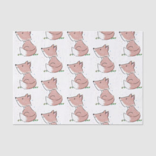 Papel De Seda Imagem de desenho animado de raposas de bebês