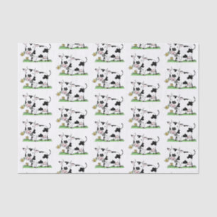 Papel De Seda Imagem de desenho animado de uma vaca em verde