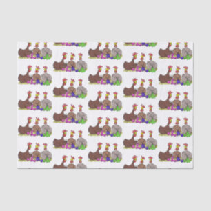 Papel De Seda Imagem engraçada de desenho animado de galinhas
